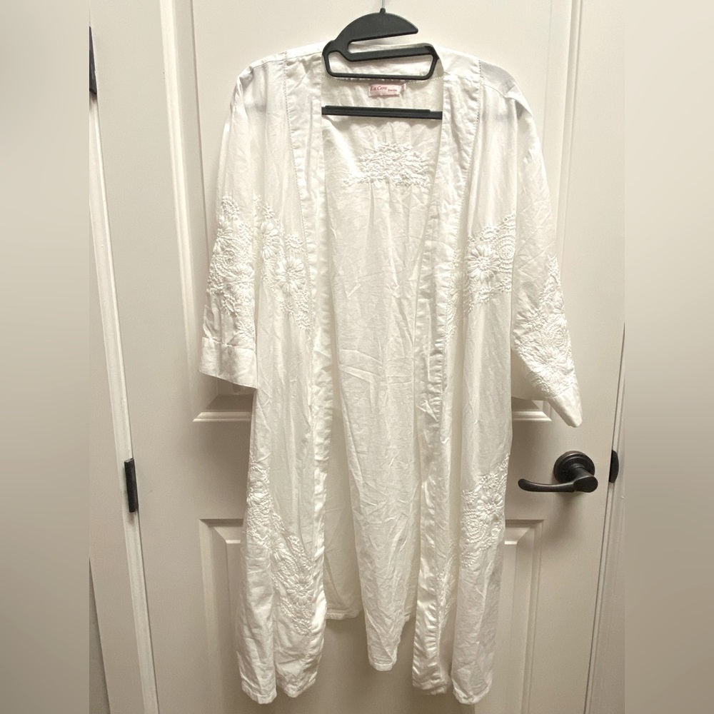 Lace and Cotton White Lingerie Robe